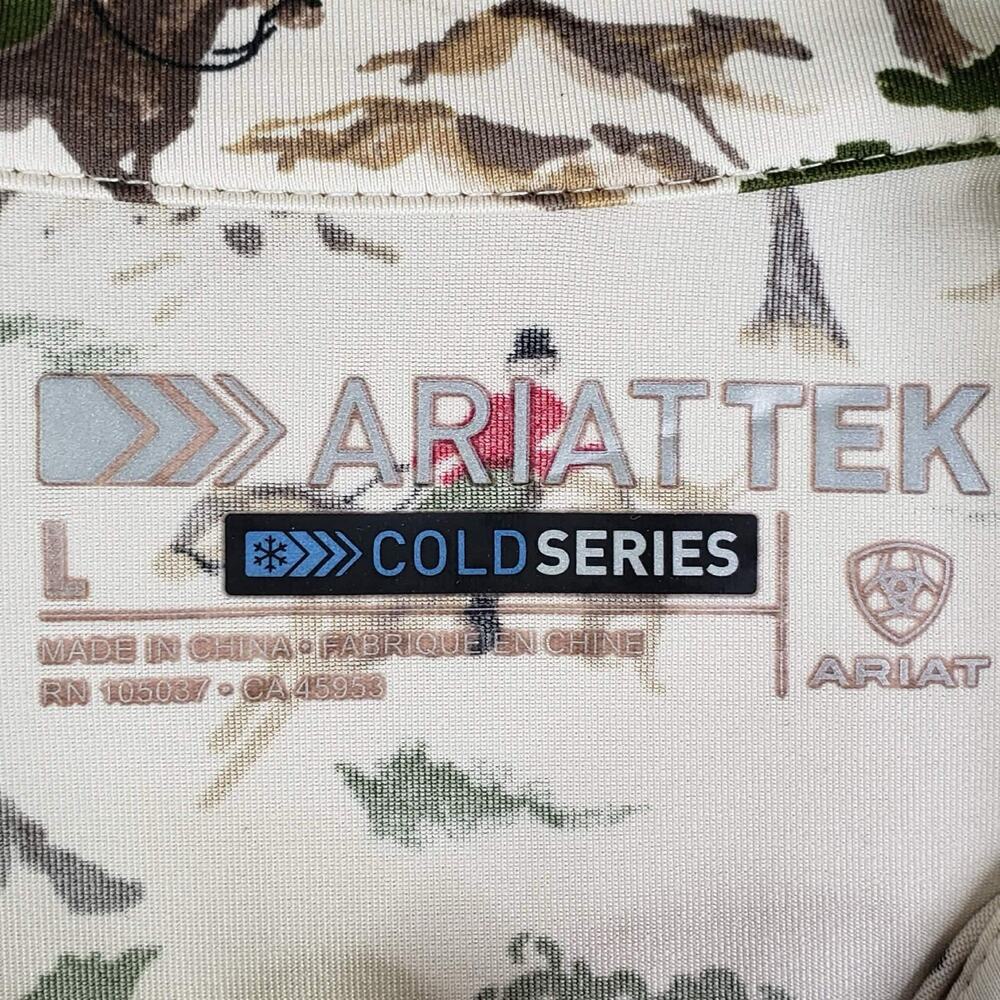 Ariat Tek Lowell 2.0 1/4 Zip Sweatshirt Women’s Large Pullover Equestrian Beige - Picture 9 of 11